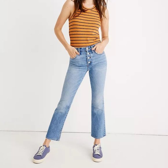 Madewell Cali Demi Boot Button-Fly Jeans - Picture 1 of 6